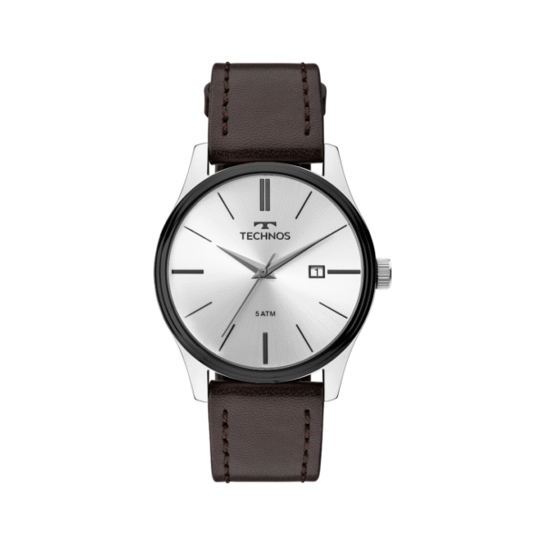 Relógio Masculino Technos Steel com Pulseira de Couro Marrom