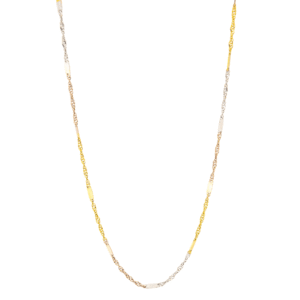 Cordão Feminino Filetado Tricolor Ouro 18K