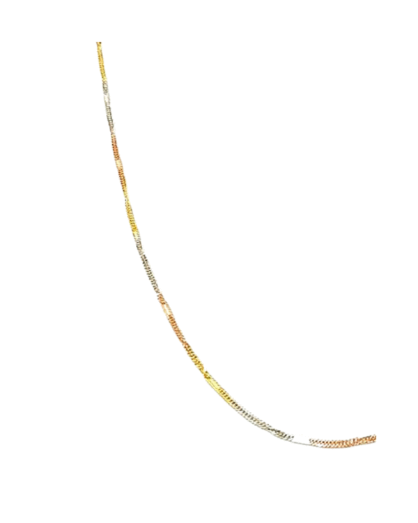 Cordão Feminino Filetado Tricolor Ouro 18K - Imagem 3
