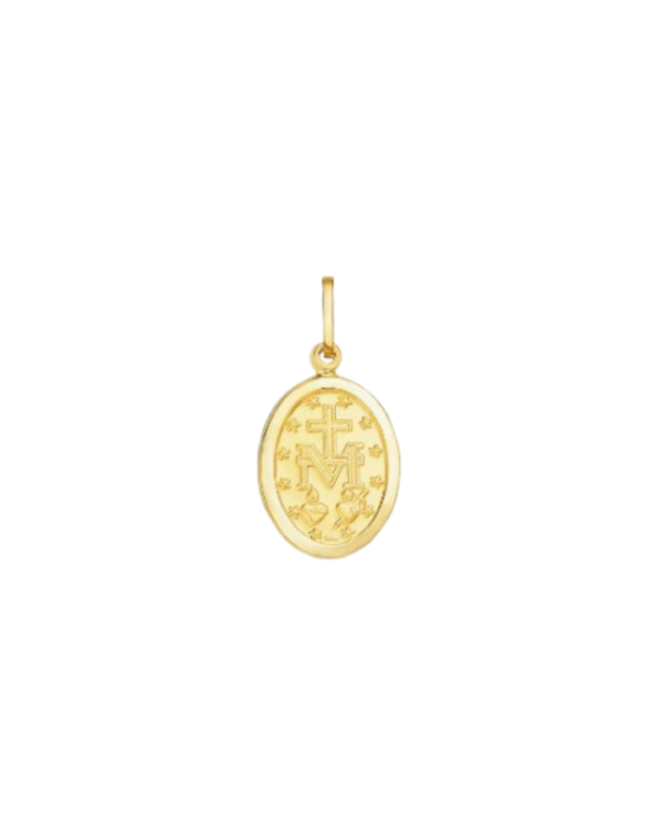 Pingente Medalha N. Sra. das Graças em Ouro Amarelo 18k - Imagem 3