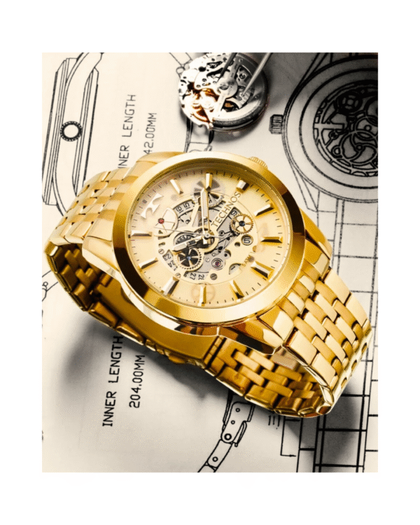 Relógio Masculino Technos Automático Dourado - Imagem 4