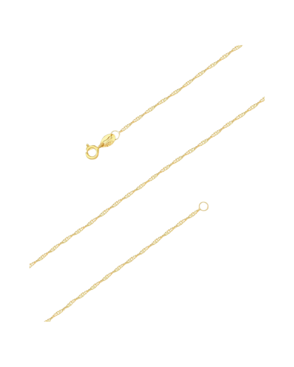 Cordão Feminino Singapura em Ouro Amarelo 18k - Imagem 3