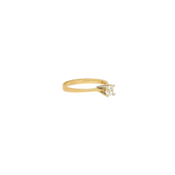 Anel Solitário Ouro Amarelo 18K - Imagem 3