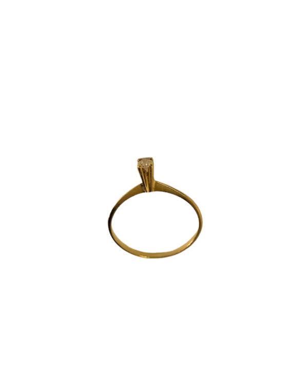 Anel Solitário Ouro Amarelo 18K - Imagem 2
