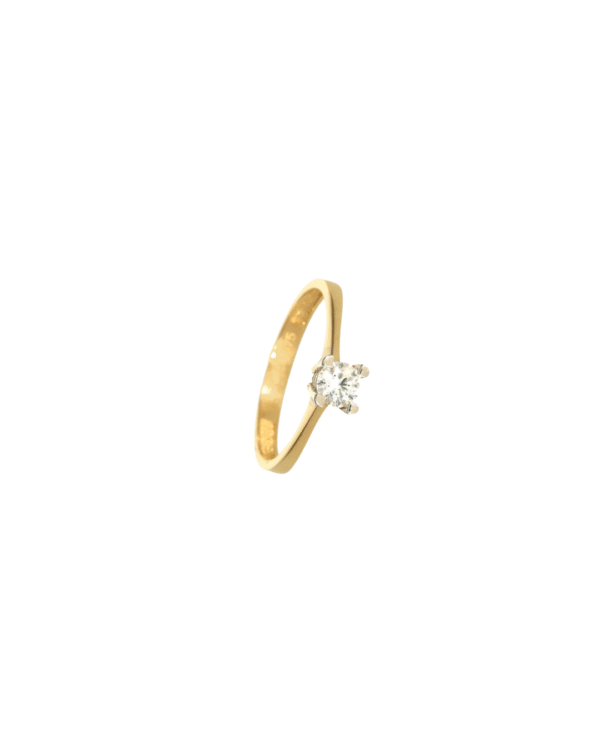 Anel Solitário Ouro Amarelo 18K - Imagem 3