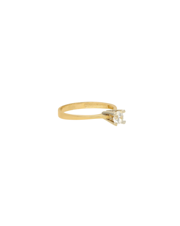 Anel Solitário Ouro Amarelo 18K - Imagem 4