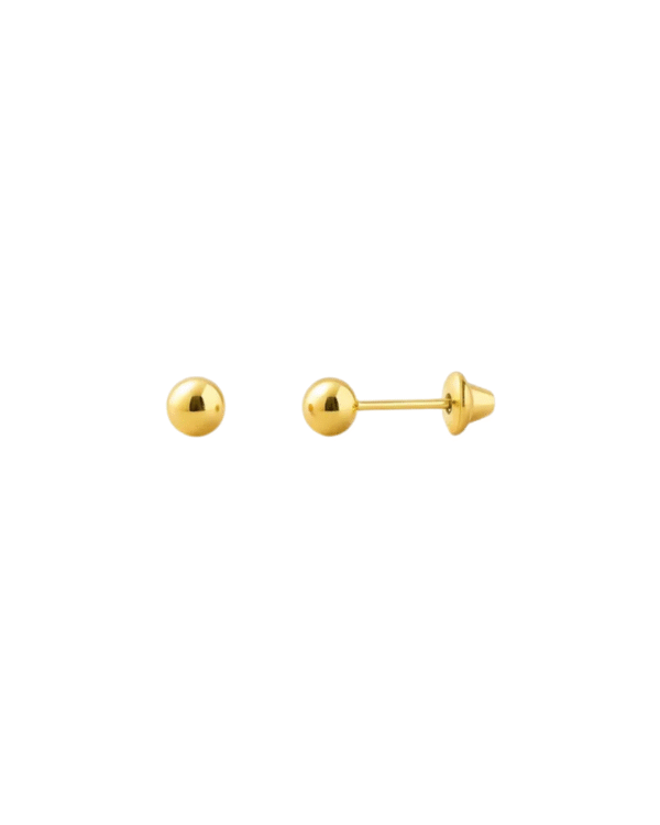 Brinco Baby Bolinha Ouro Amarelo 18K 2mm - Imagem 3