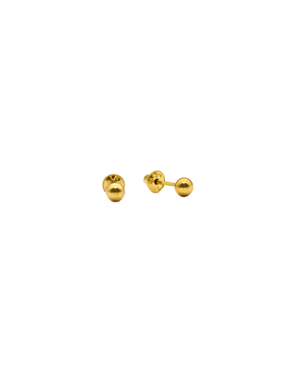 Brinco Baby Bolinha Ouro Amarelo 18K 2mm - Imagem 2