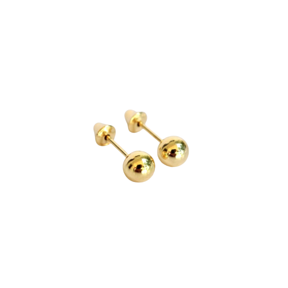 Brinco Baby Bolinha Ouro Amarelo 18K 4mm