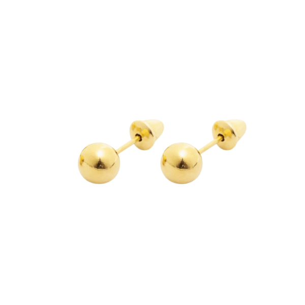 Brinco Baby Bolinha Ouro Amarelo 18K 4mm - Imagem 3