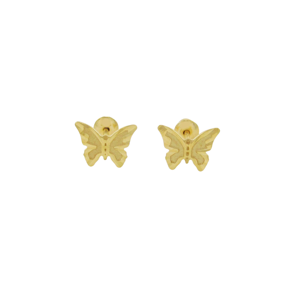 Brinco Baby Borboleta Ouro Amarelo 18K