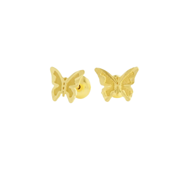 Brinco Baby Borboleta Ouro Amarelo 18K - Imagem 2