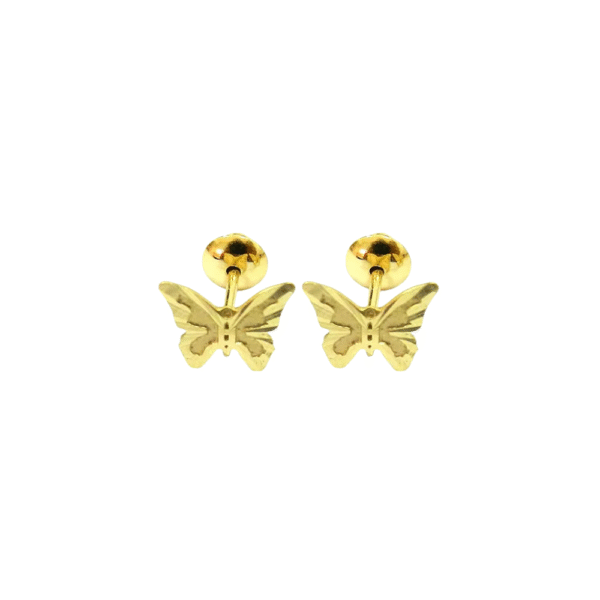Brinco Baby Borboleta Ouro Amarelo 18K - Imagem 4