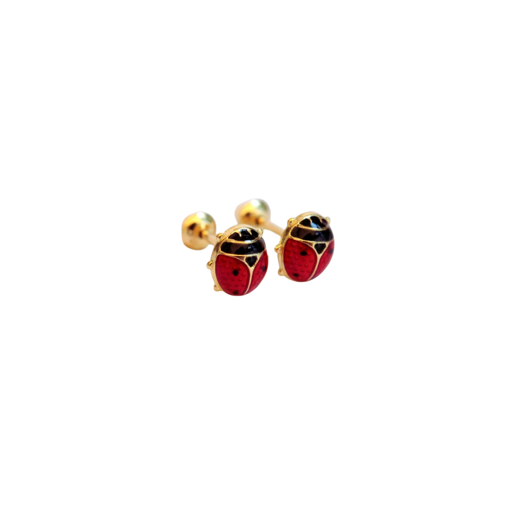 Brinco Baby Joaninha Ouro Amarelo 18K