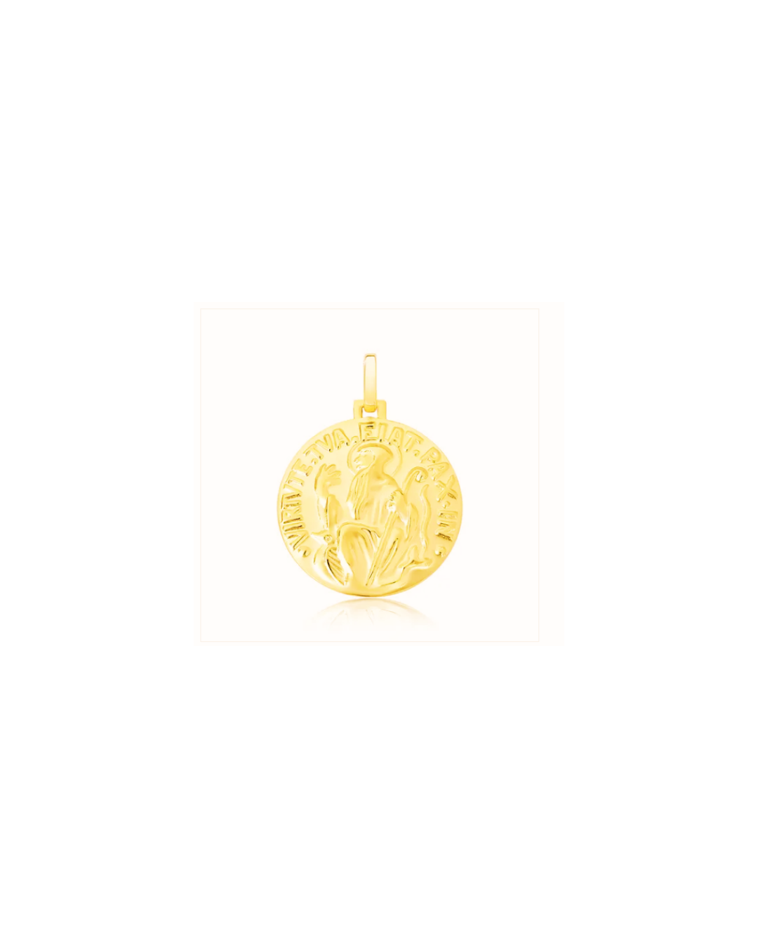 Pingente Medalha de São Bento Ouro Amarelo 18k