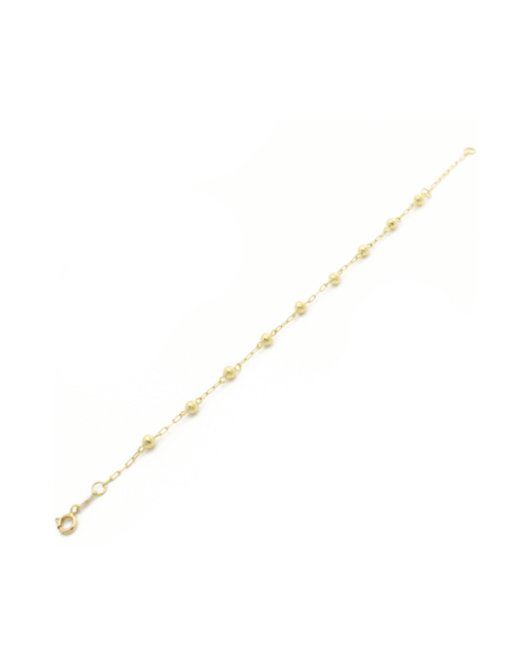 Pulseira Infantil Bolinha Ouro 18K