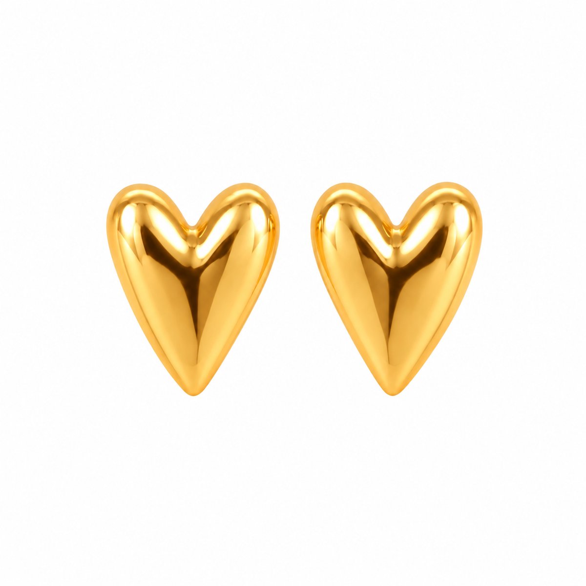 Brinco Coração Alongado Dourado