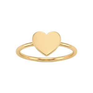 Anel Coração Liso Dourado