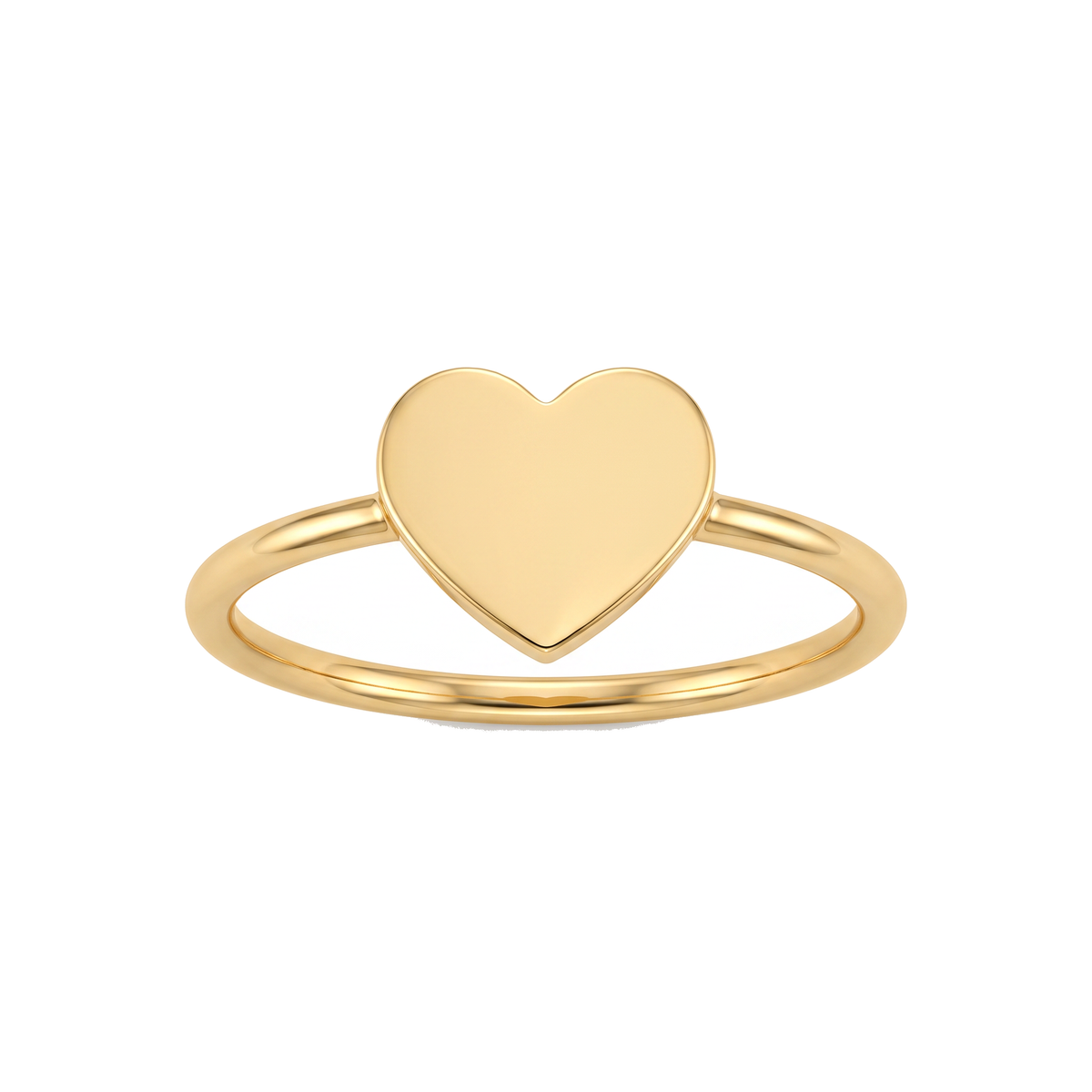 Anel Coração Liso Dourado