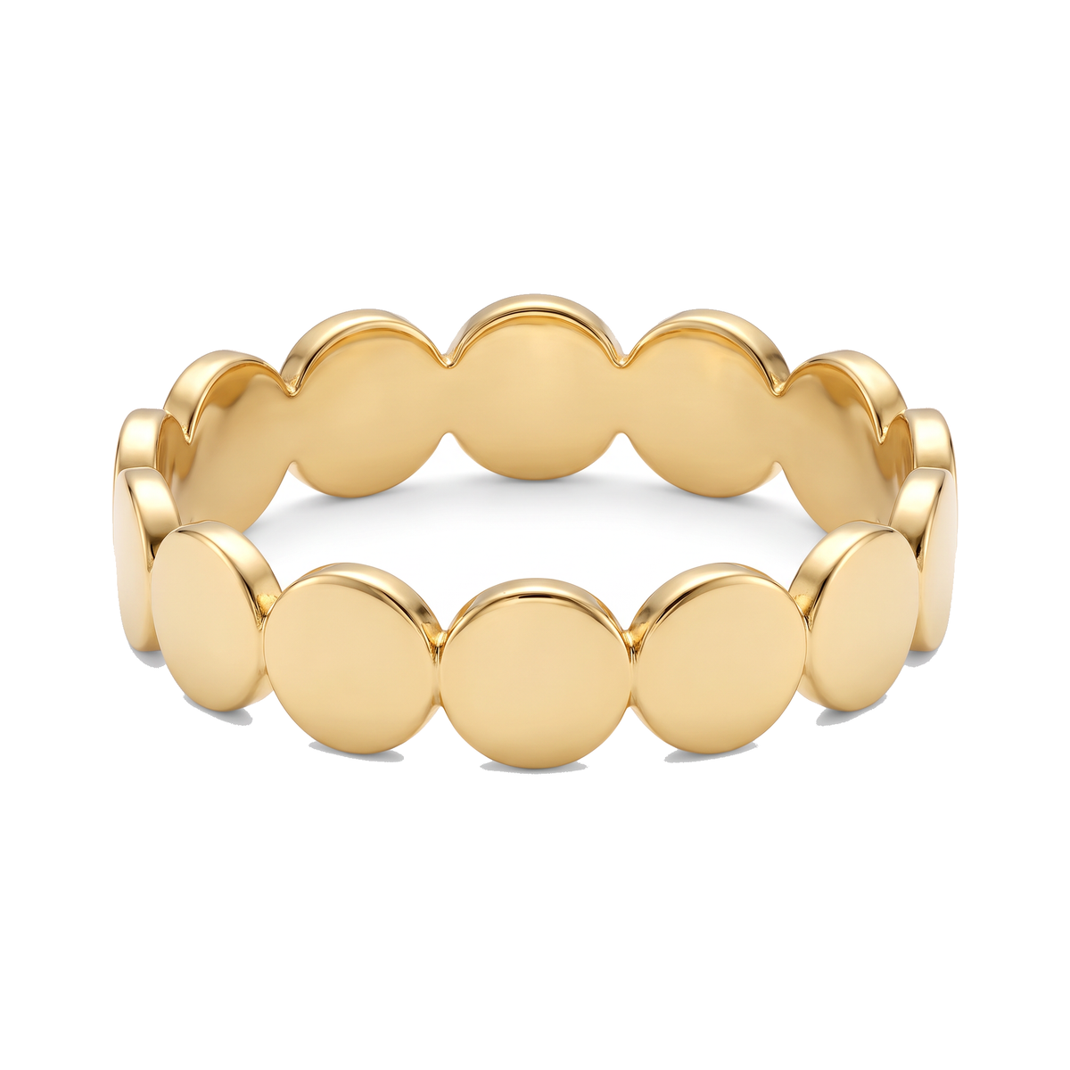Anel Dourado com Discos Polidos