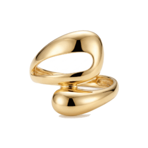 Anel Curvas Orgânicas Dourado Polido