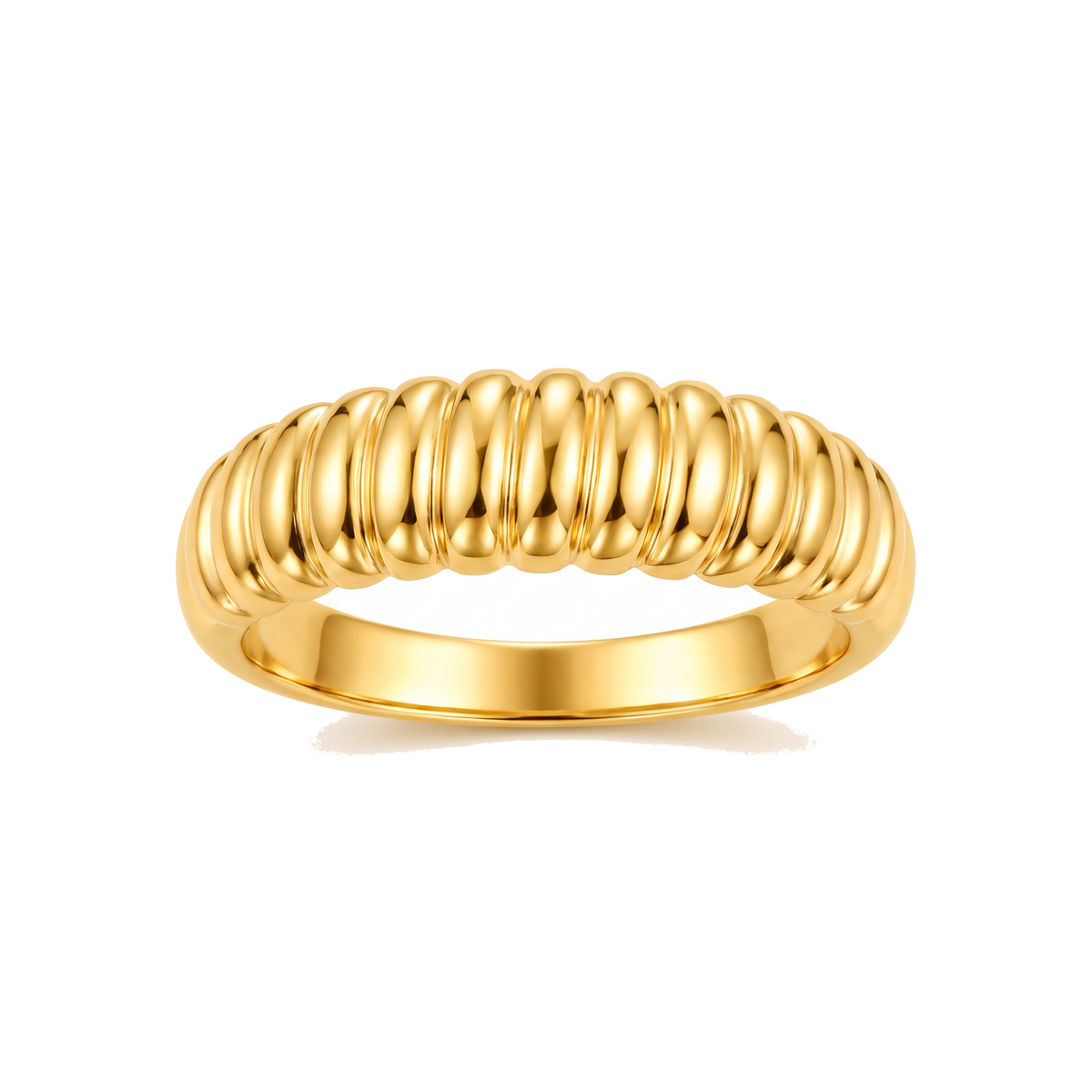 Anel Dourado com Textura Ondulada